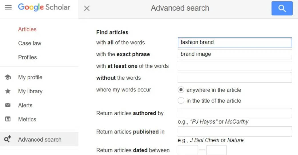 advanced search
