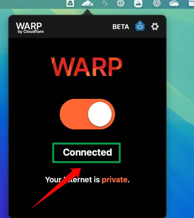 warp connected