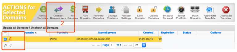 change nameservers