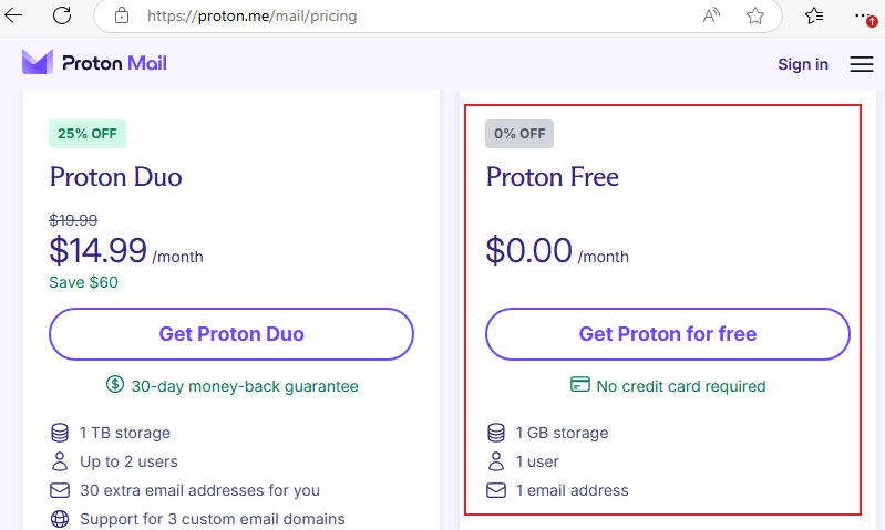 proton for free