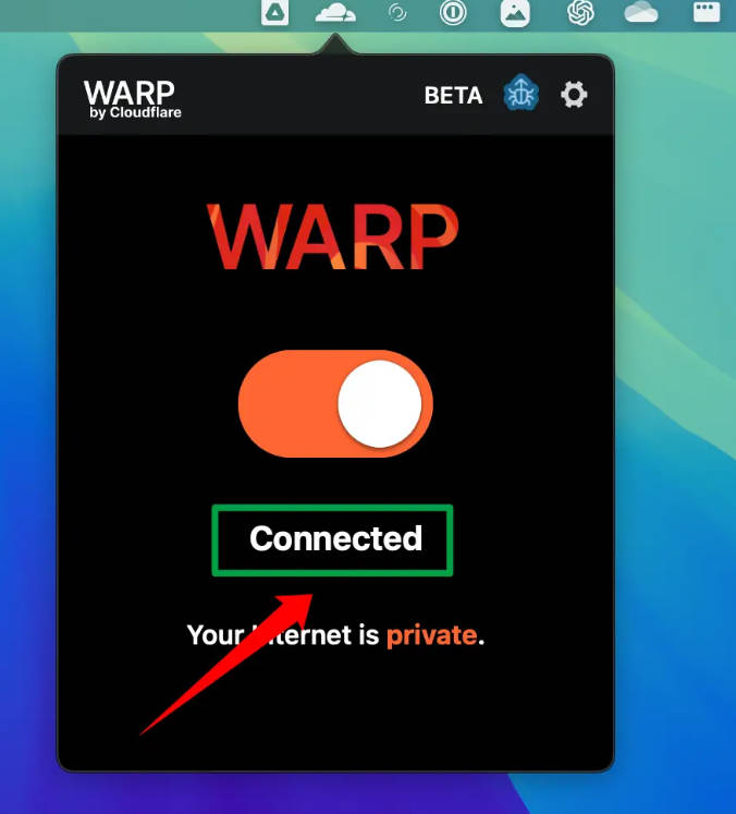 warp connected
