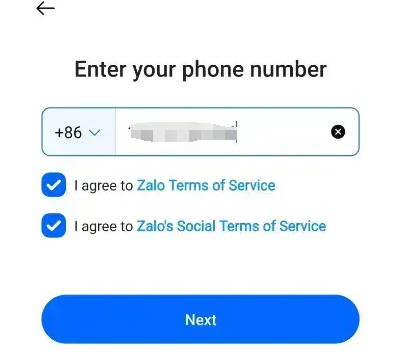 中国手机怎么注册zalo账号
