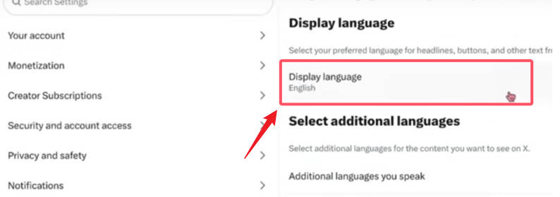 display language